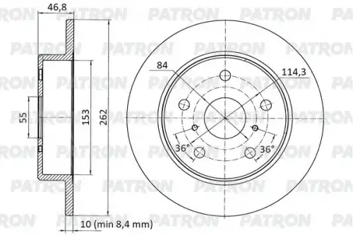 Тормозной диск PATRON PBD1014
