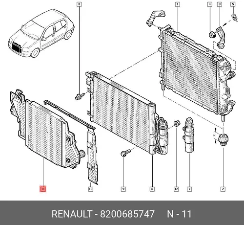 Интеркулер RENAULT 82 00 685 747