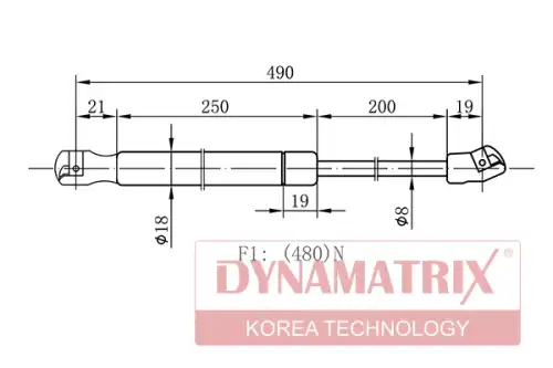 Амортизатор (упор) багажника DYNAMAX DGS017203
