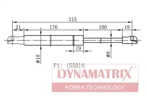 Амортизатор (упор) багажника DYNAMAX DGS017353