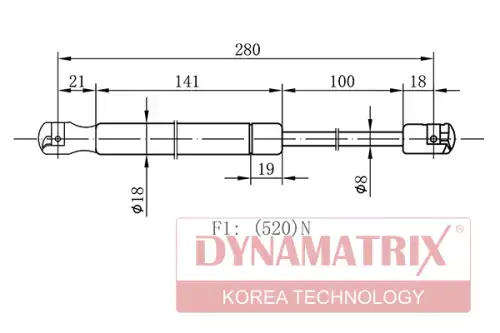 Амортизатор (упор) багажника DYNAMAX DGS032436