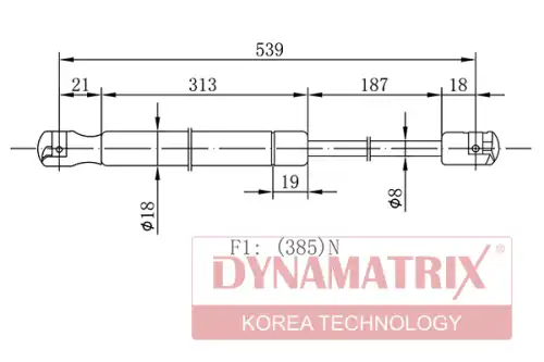 Амортизатор (упор) багажника DYNAMAX DGS016797