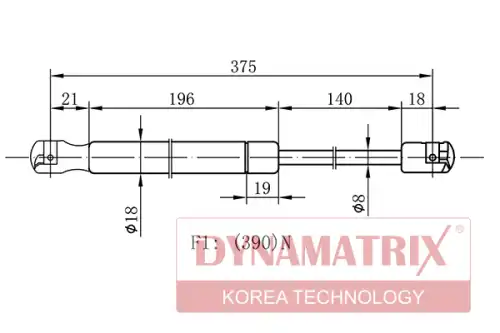 Амортизатор (упор) багажника DYNAMAX DGS034753