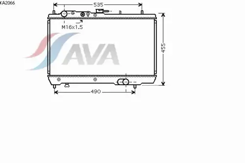 Радиатор системы охлаждения двигателя AVA KA2066