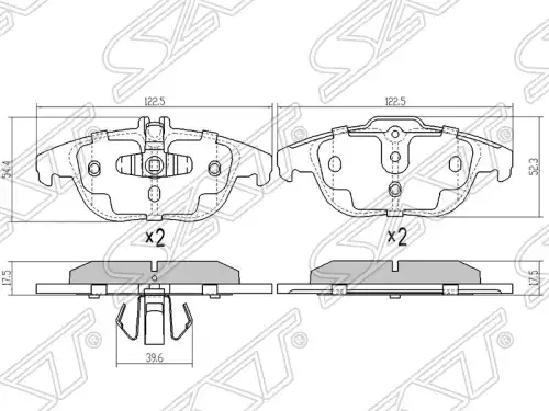 Тормозные колодки дисковые SAT ST-A0054204220