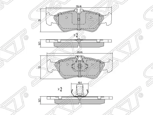 Тормозные колодки дисковые SAT ST-2D0698451