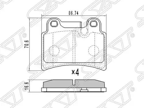 Тормозные колодки дисковые SAT ST-7L6698451B