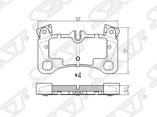 Тормозные колодки дисковые SAT ST-7L0698451C