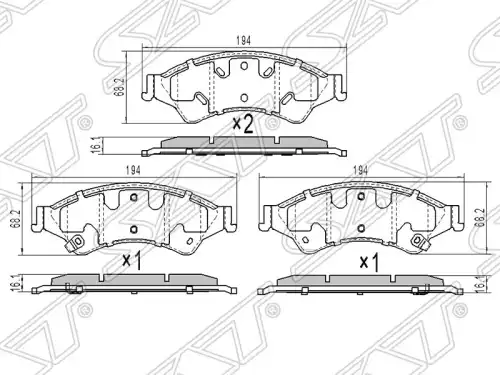 Тормозные колодки дисковые SAT ST-1723538