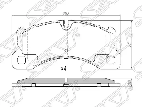 Тормозные колодки дисковые SAT ST-7L0698151M
