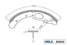 Тормозные колодки барабанные HOLA BR830