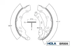 Тормозные колодки барабанные HOLA BR809