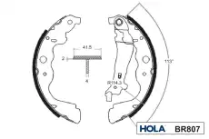 Тормозные колодки барабанные HOLA BR807