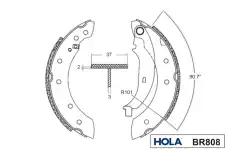 Тормозные колодки барабанные HOLA BR808