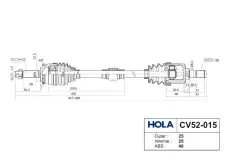 ПРИВОД В СБОРЕ,ПРАВЫЙ КОД CV52015 HOLA