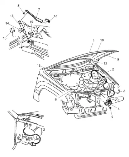 Амортизатор капота MOPAR 55352897AB