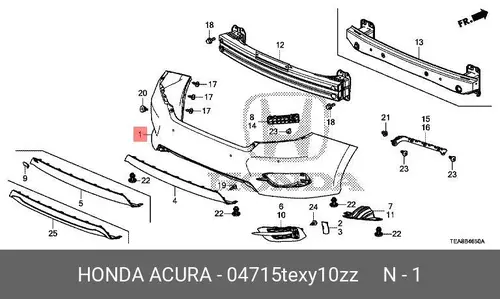 БАМПЕР 04715TEXY10ZZ HONDA
