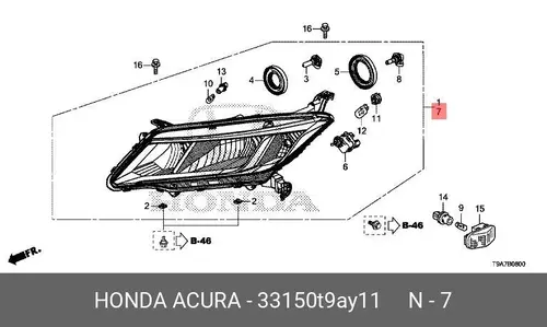 Фара HONDA 33150T9AY11