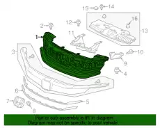 Решетка радиатора HONDA 71121T2FA51
