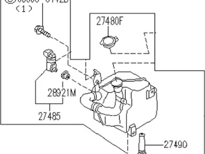 БАЧОК СТЕКЛООМЫВАТЕЛЯ 289101CA0A NISSAN