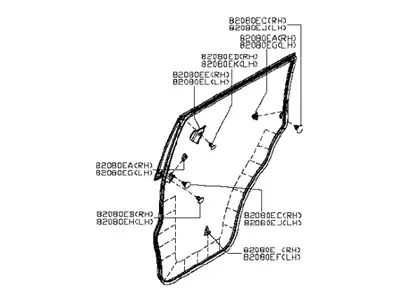 КУЗОВНОЙ УПЛОТНИТЕЛЬ 828303JA0D NISSAN