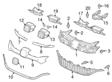 Решетка радиатора HONDA 71125T1WA01