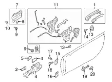Ручка двери SUBARU 61160CA010PG