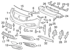 Решетка бампера HONDA 71102TBAA00