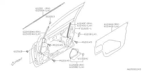 КУЗОВНОЙ УПЛОТНИТЕЛЬ 61280VA000 SUBARU