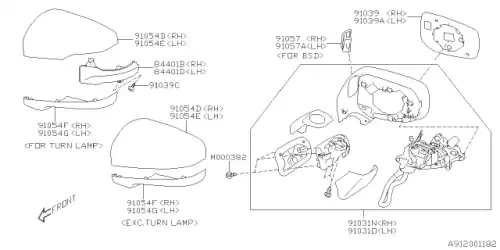 91059FL020 COVER CAP OUT MIRRH SUBARU