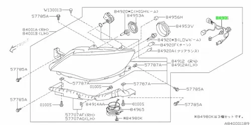 Фонарь габаритный SUBARU 84931FG000