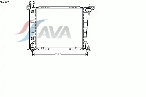 Радиатор системы охлаждения двигателя AVA FD2199