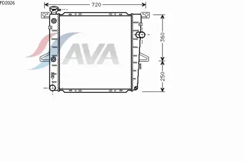 Радиатор системы охлаждения двигателя AVA FD2026