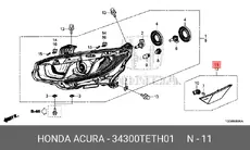 LIGHT ASSY., R. SIDE 34300TETH01 HONDA