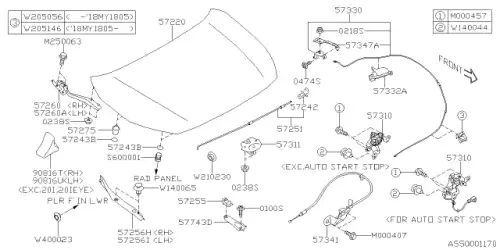LEVER ASSY SAFETYFHI 57341FL010 SUBARU