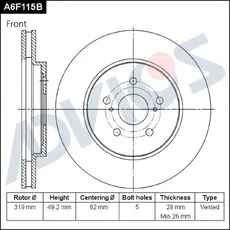 Тормозной диск ADVICS A6F115B