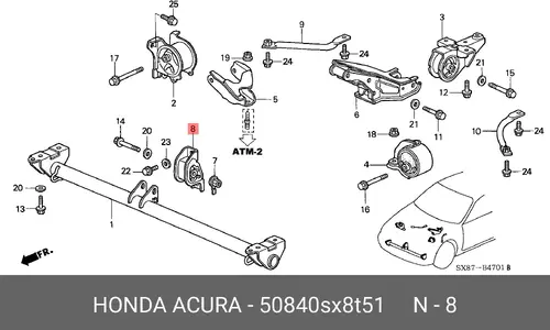 Опора двигателя 50840SX8T51 HONDA