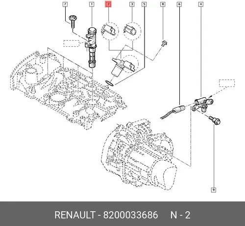 ДАТЧИК ПОЛОЖЕНИЯ РАСПРЕДВАЛА 82 00 033 686 RENAULT