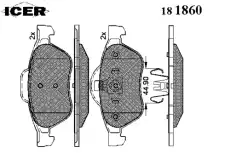 Тормозные колодки дисковые ICER 181860