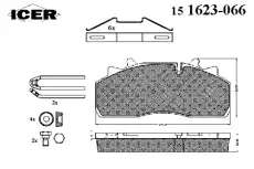Тормозные колодки дисковые передняя ось задняя ось ICER 151623-066