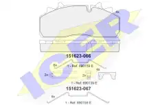Тормозные колодки дисковые передняя ось задняя ось ICER 151623-066