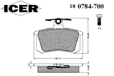 Тормозные колодки дисковые ICER 180784-700
