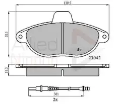 колодки дисковые торм. перед. Peug ADB2714 COMLINE