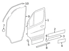 Уплотнитель двери MB 910 727 00 00