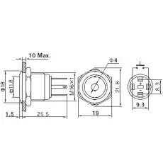 36-4811 Индикатор металл D16 12В подсв/синяя LED REXANT