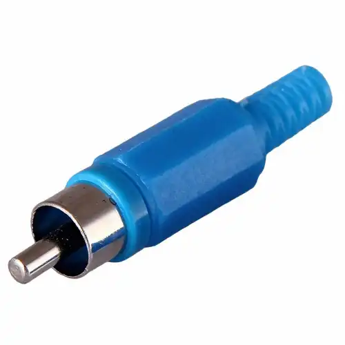 Разъем штекер RCA синий пайка REXANT 14-0405