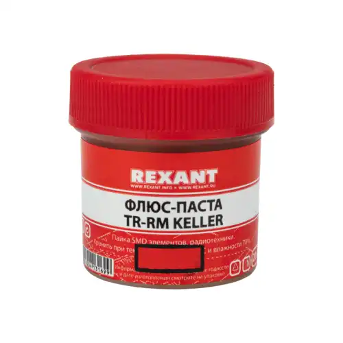 09-3690 Флюс для пайки REXANT, паста TR-RM KELLER, 20 мл, банка