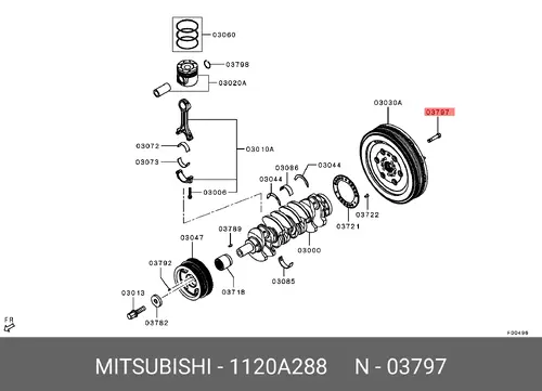 1120A288 BOLTFLYWHEEL MITSUBISHI