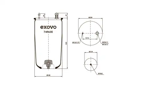 Пневмоподушка EXOVO 74960E