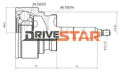 ШРУС наружный DRIVESTAR OCKS0001F